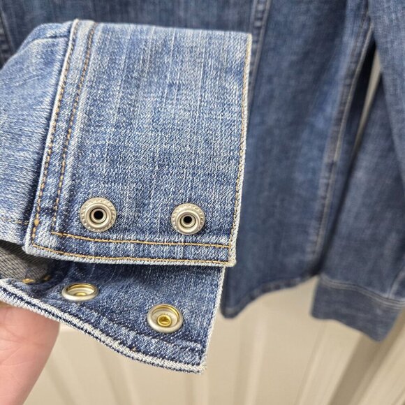 Vtg Gap Denim Jacket Women Small Snap Front western Y2K Rodeo Utility Retro Boho - Picture 11 of 15